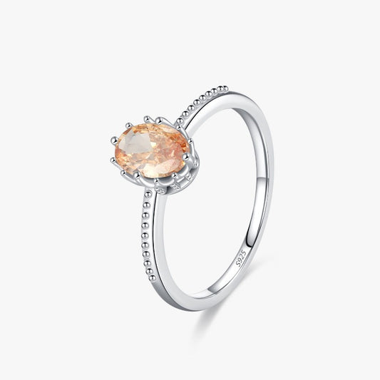 New S925 sterling silver super flash champagne zircon ring women's fashion high-end colored diamond engagement ring