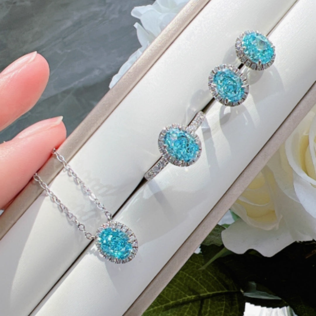 1.5 Carat Fresh Navy Blue Treasure Ring, Light Luxury And Niche - ZNJEWELRY