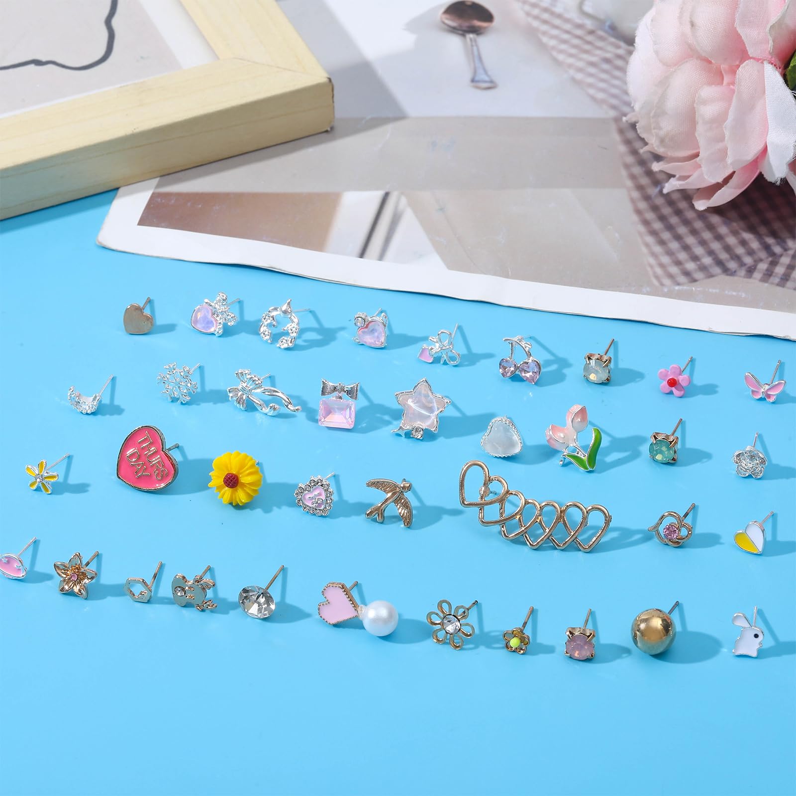 NEWITIN 69 Pieces Gold Jewelry Set for Women Fashion Costume Jewelry Gold Plated Necklace Bracelet Earrings Set for Women