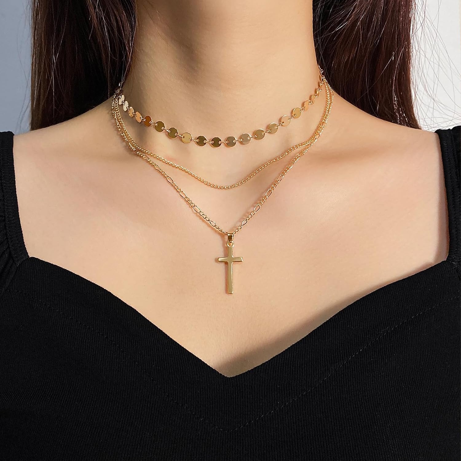 NEWITIN 49 Pieces Gold Jewelry Set for Women Fashion Costume Jewelry Gold Plated Necklace Bracelet Ring Gold Earrings Set for Women