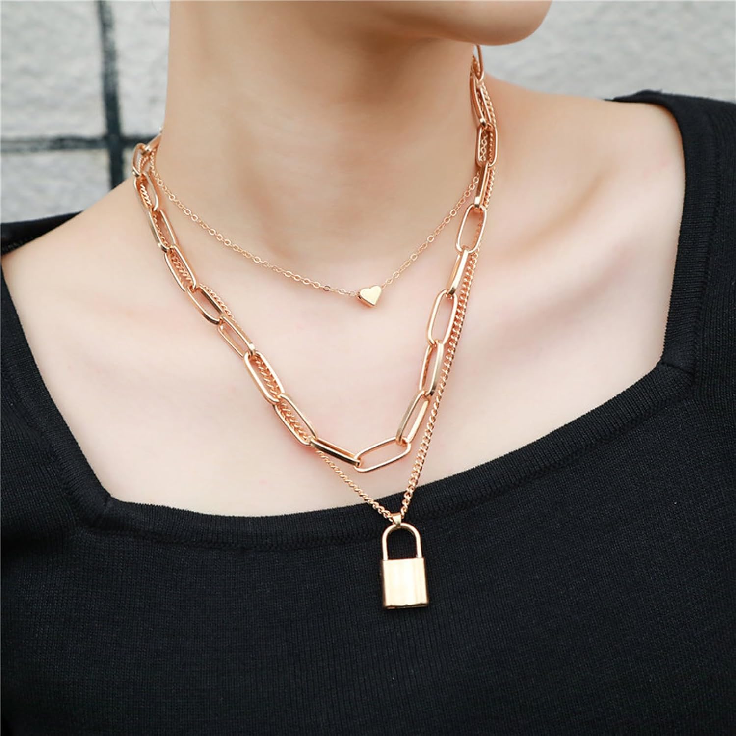 NEWITIN 49 Pieces Gold Jewelry Set for Women Fashion Costume Jewelry Gold Plated Necklace Bracelet Ring Gold Earrings Set for Women