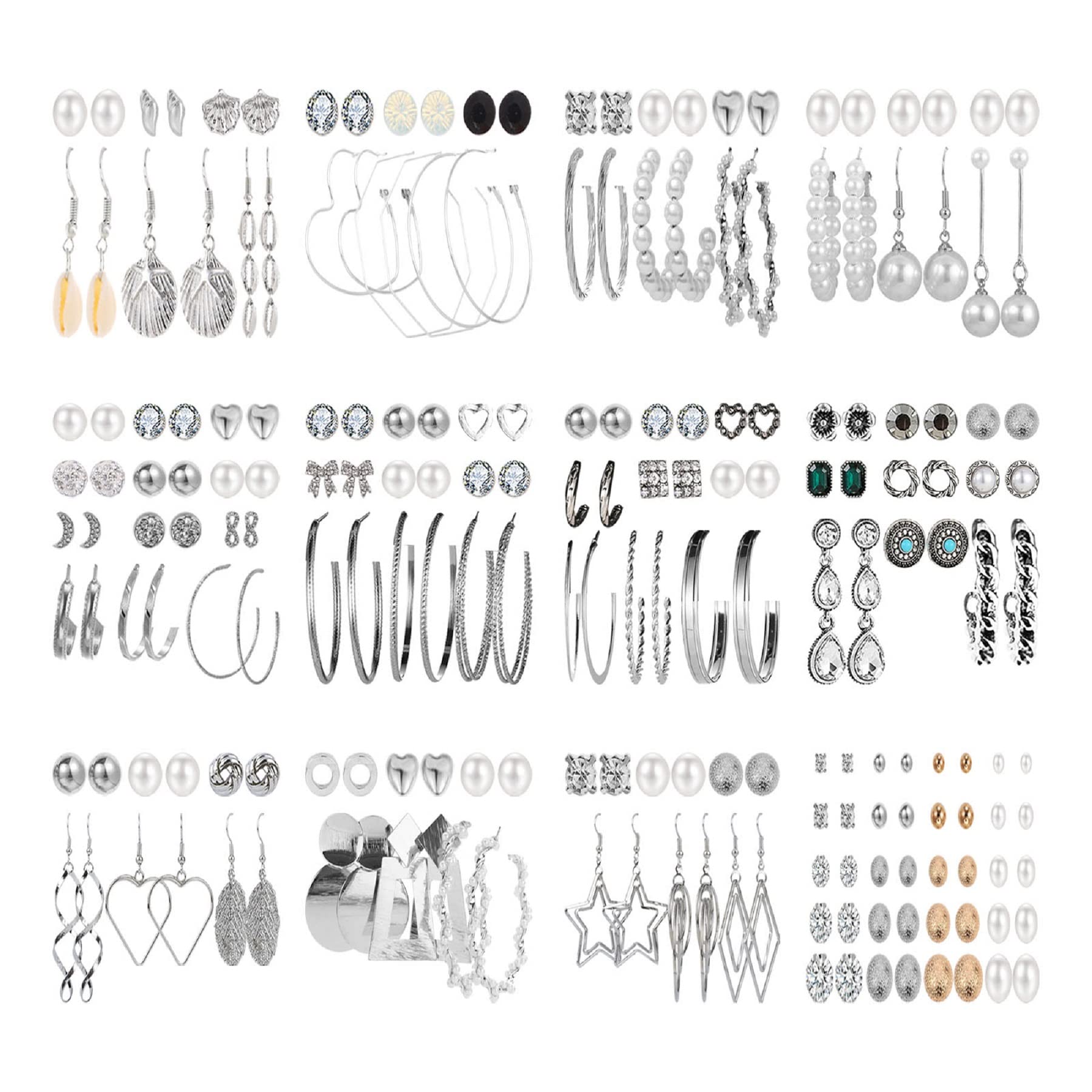 NEWITIN 69 Pieces Gold Jewelry Set for Women Fashion Costume Jewelry Gold Plated Necklace Bracelet Earrings Set for Women