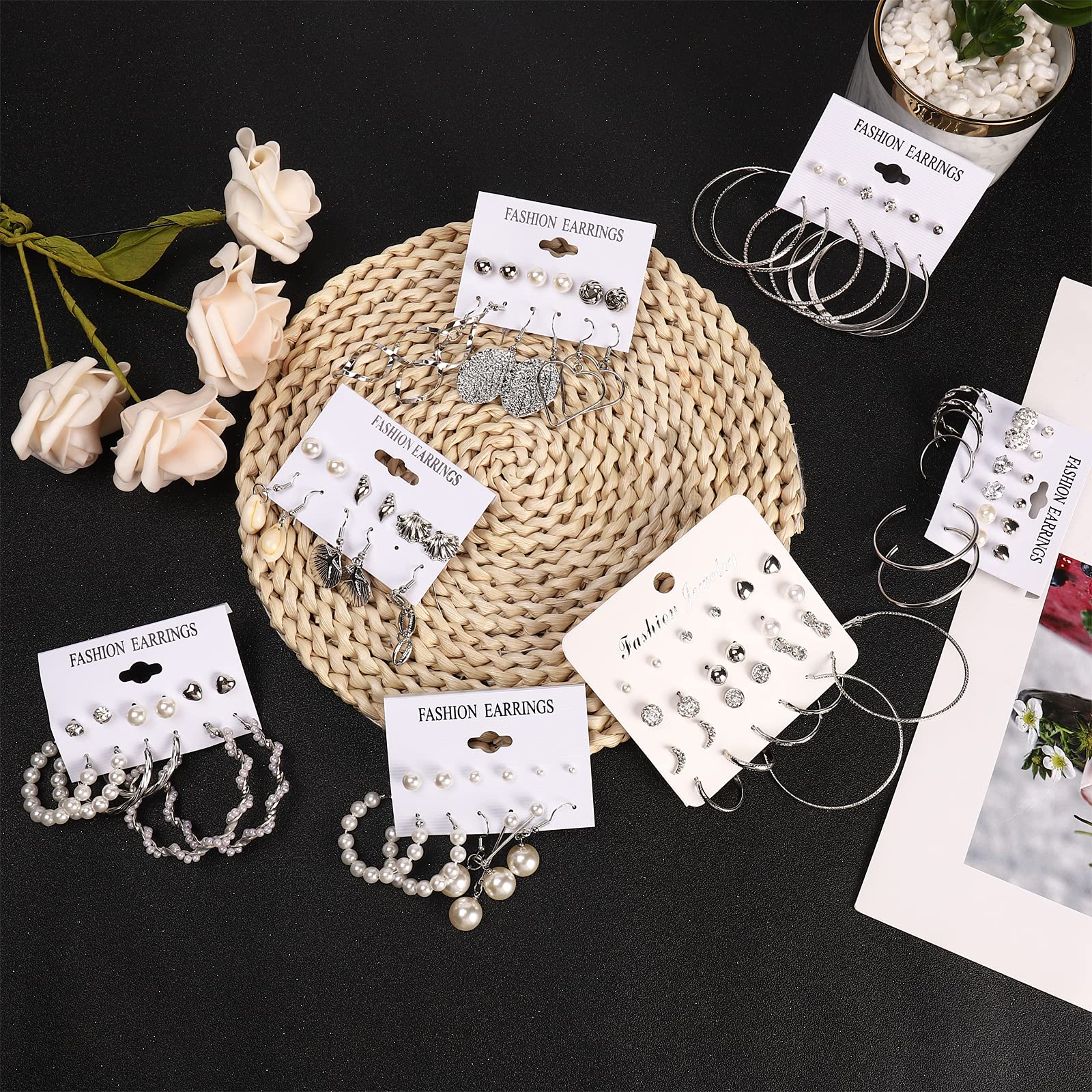 NEWITIN 69 Pieces Gold Jewelry Set for Women Fashion Costume Jewelry Gold Plated Necklace Bracelet Earrings Set for Women