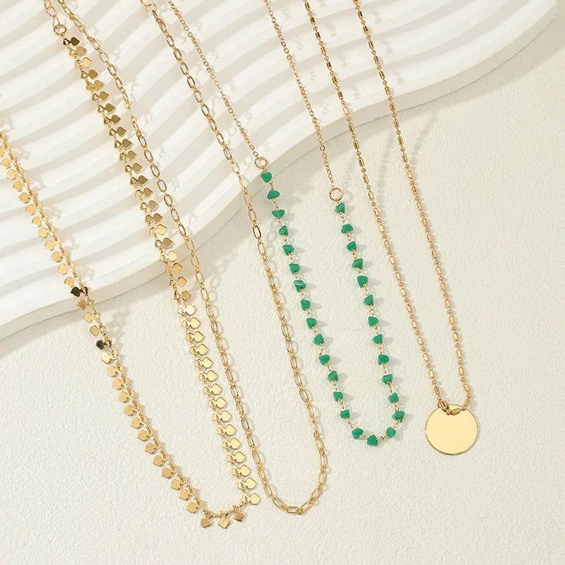 Four Twin Necklace Suit Vintage Pendant Women's Jewelry