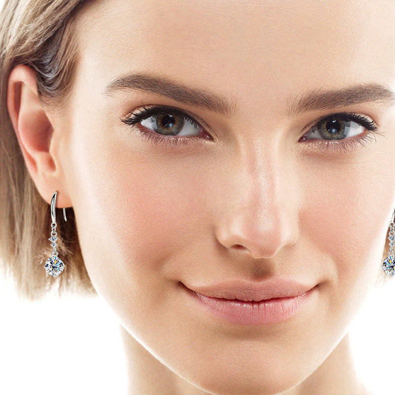 Affordable Luxury Style High-grade Girls' Moissanite Earrings