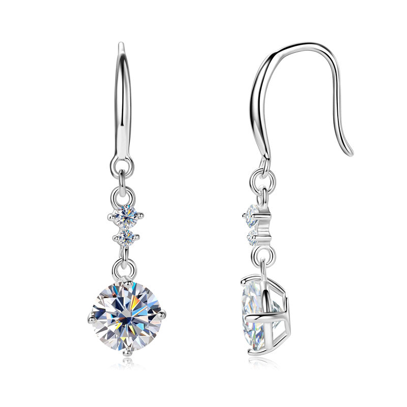 Affordable Luxury Style High-grade Girls' Moissanite Earrings
