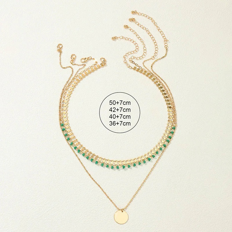 Four Twin Necklace Suit Vintage Pendant Women's Jewelry