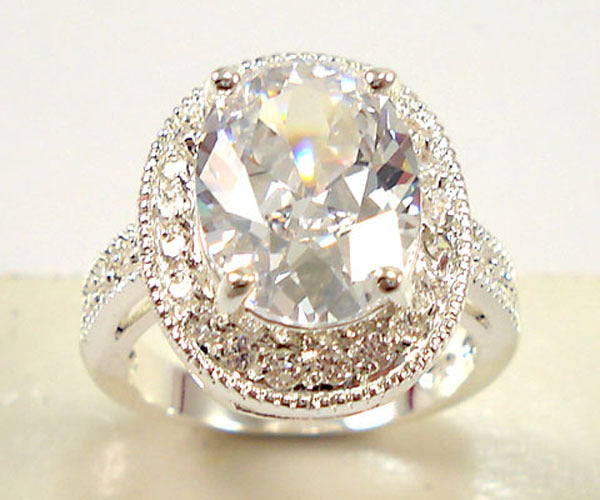 Elegant Women's Red Corundum Ring Oversized Zircon Fashion