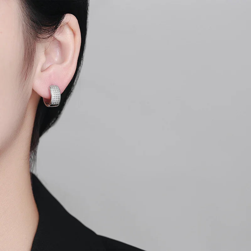 Full Diamond Unique Earrings Wide Brim Fashion Ear Ring