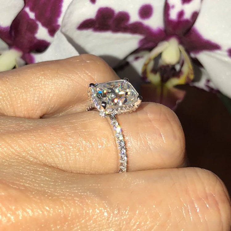 925 Silver White Zircon Female Holiday Ring