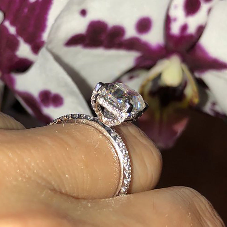 925 Silver White Zircon Female Holiday Ring