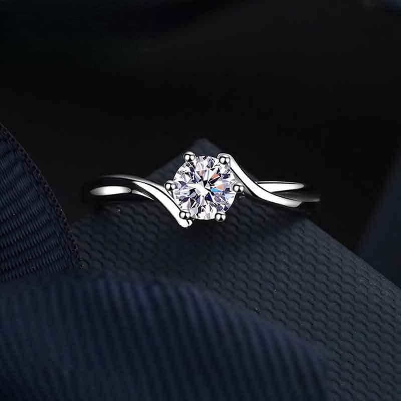 Angel's Kiss Moissanite Ring Women's Imitation Diamond Skinny Twist Arm Design Proposal Engagement Wedding Gifts