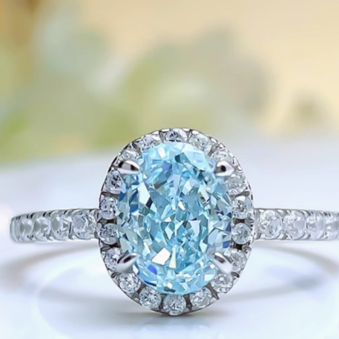 1.5 Carat Fresh Navy Blue Treasure Ring, Light Luxury And Niche - ZNJEWELRY