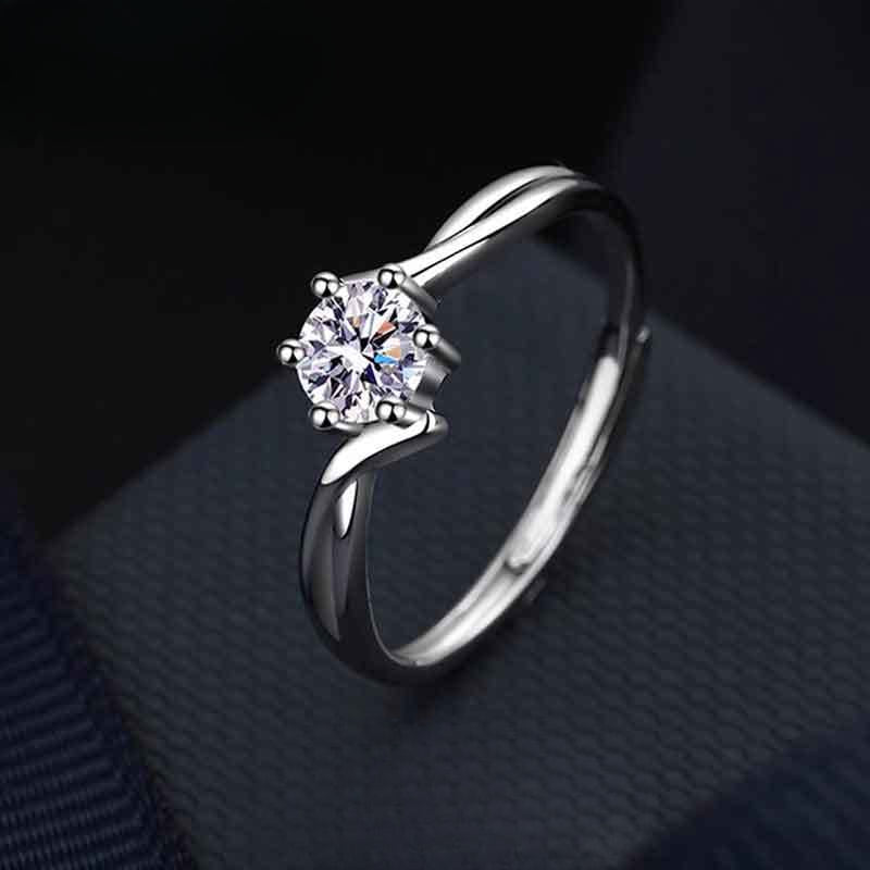 Angel's Kiss Moissanite Ring Women's Imitation Diamond Skinny Twist Arm Design Proposal Engagement Wedding Gifts