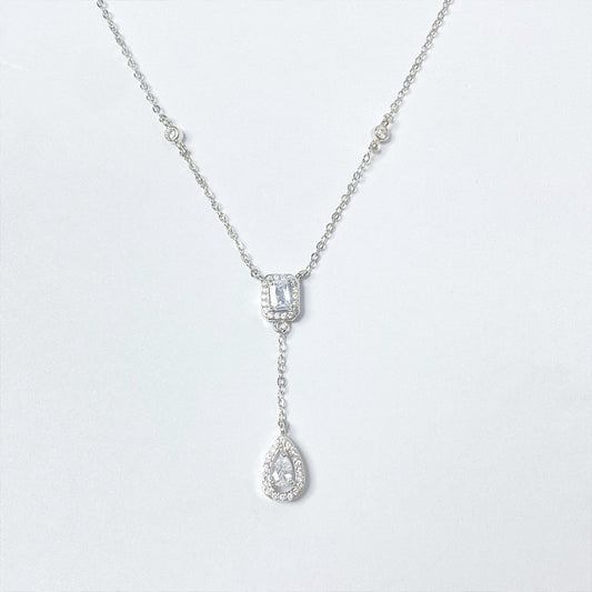 Three diamond necklace v gold sliding gypsy single diamond pendant collarbone chain double layer light luxury women