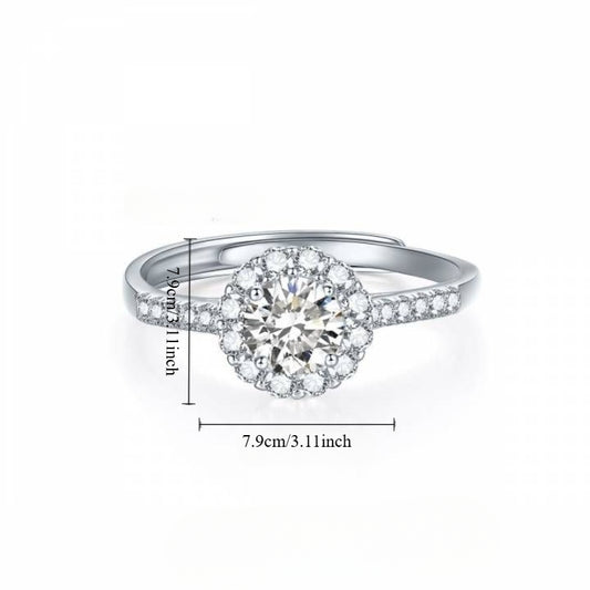925 silver imitation zircon wedding ring, wedding diamond ring, simulated diamond group setting, gift for girlfriend
