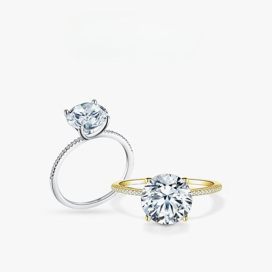 S925 sterling silver 2 carat imitation diamond proposal to send girlfriend light luxury fashion versatile temperament jewelry
