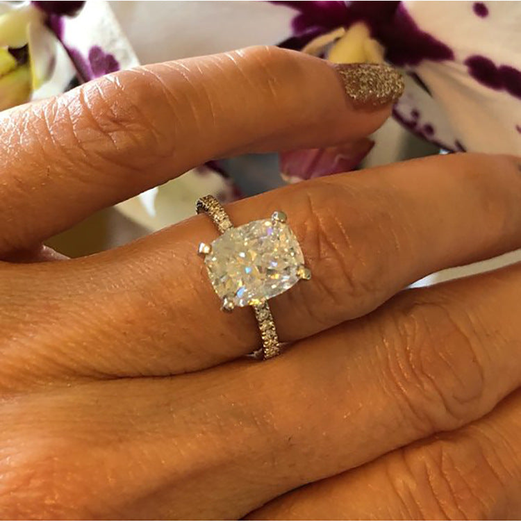 925 Silver White Zircon Female Holiday Ring - ZNJEWELRY